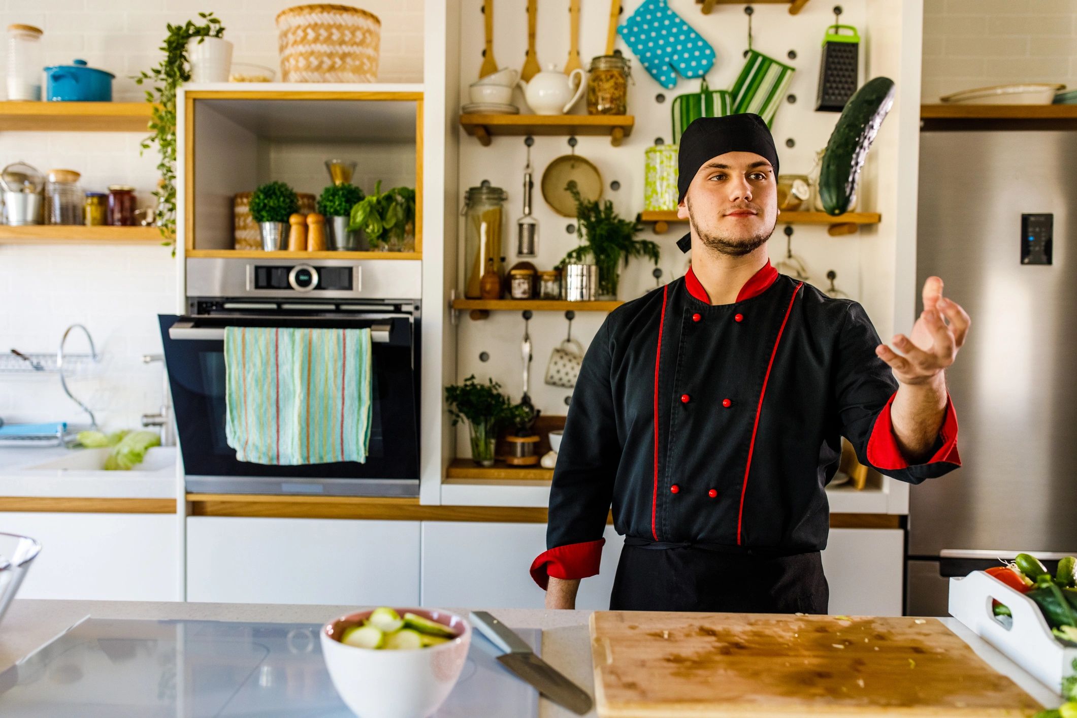 Professional in a premium kitchen environment