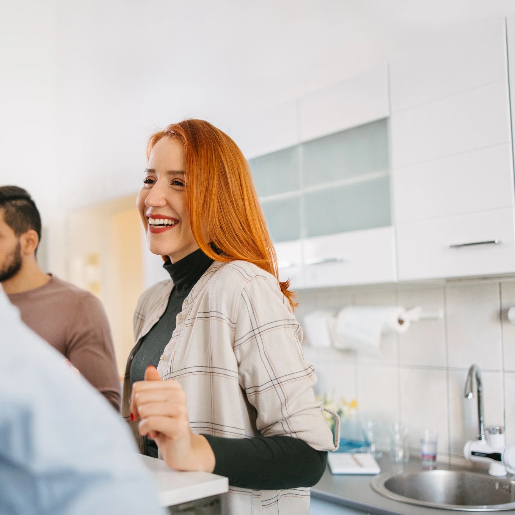 Satisfied customer in kitchen